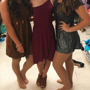 Ann Taylor One-Shoulder Red Dress